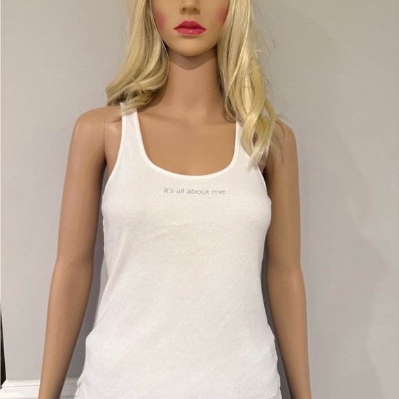 T21 Tops - T21 White Tank Top with Slogan It’s All About Me